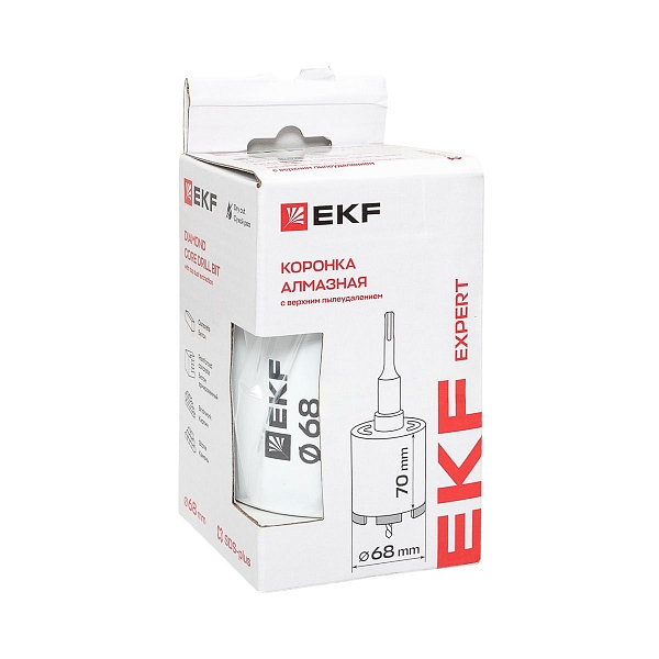 Коронка алмазная DCH-68 (верхнее пылеудаление) Laser M16 SDS-Plus EXPERT EKF