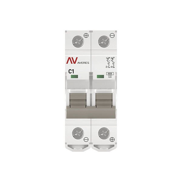 Выключатель автоматический AV-6 DC 2P 1A (C) 6kA EKF AVERES