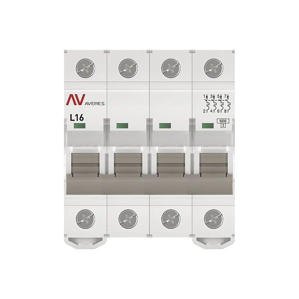 Выключатель автоматический AV-6 4P 16A (L) 6kA EKF AVERES