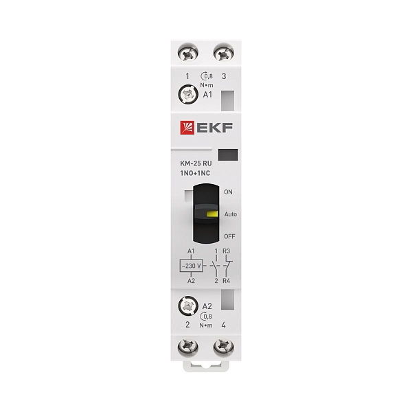 Контактор модульный КМ РУ 25А 1NO+1NC 230В АС (1 мод.) PROXIMA EKF