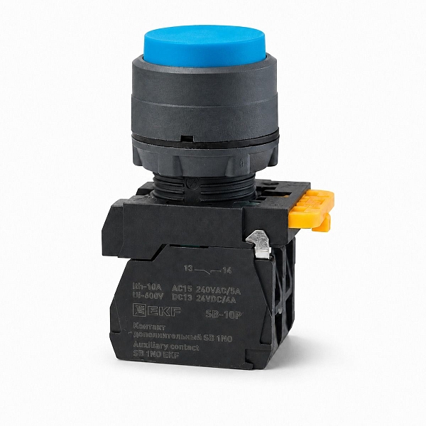 Кнопка выпирающая SB-25 без фиксации 1NС синяя IP65 EKF