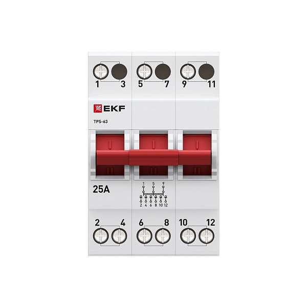 Трехпозиционный переключатель ТПС-63 3P 25А PROXIMA EKF