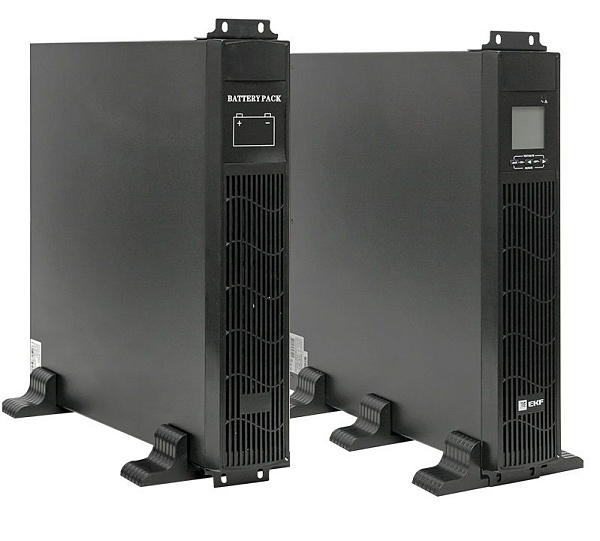 Источник Бесперебойного Питания двойного преобразования E-Power SW900pro-RTB 3000 ВА / 2700 , для монтажа в стойку, c АКБ 8x12В_7 Ач,8 хС13,EPO,RS232, USB, SNMP слот