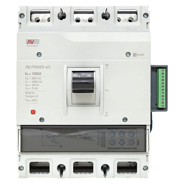 Выключатель автоматический в литом корпусе AV-POWER-4/3 1000А 100кА ETU2.2 EKF