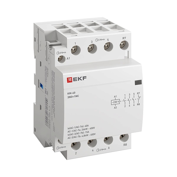 Контактор модульный КМ 40А 3NO+1NC 230В АС (3 мод.) PROXIMA EKF