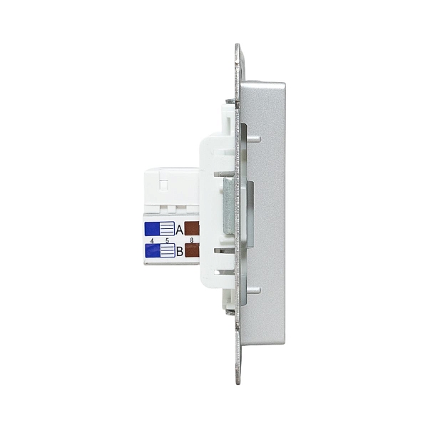 Механизм розетки HDMI+RJ45 (cat5), алюминий Эпика EKF