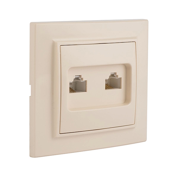 Розетка RJ-45+Phone СП бежевый Минск EKF
