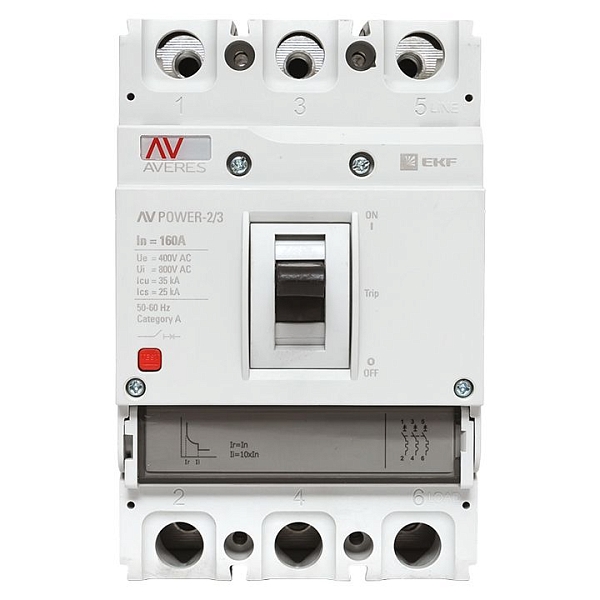 Выключатель автоматический в литом корпусе AV-POWER-2/3 160А 35кА TR EKF