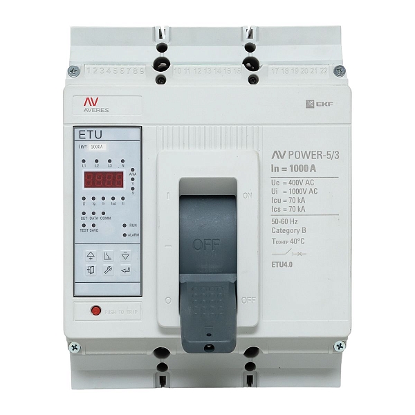 Выключатель автоматический в литом корпусе AV-POWER-5/3 1000А 70кА ETU4.0 EKF