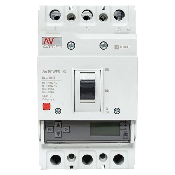 Выключатель автоматический в литом корпусе AV-POWER-1/3 100А 50кА ETU6.0 EKF