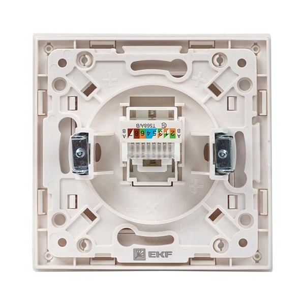 Стокгольм Механизм Розетки RJ-45 1-местной белый EKF