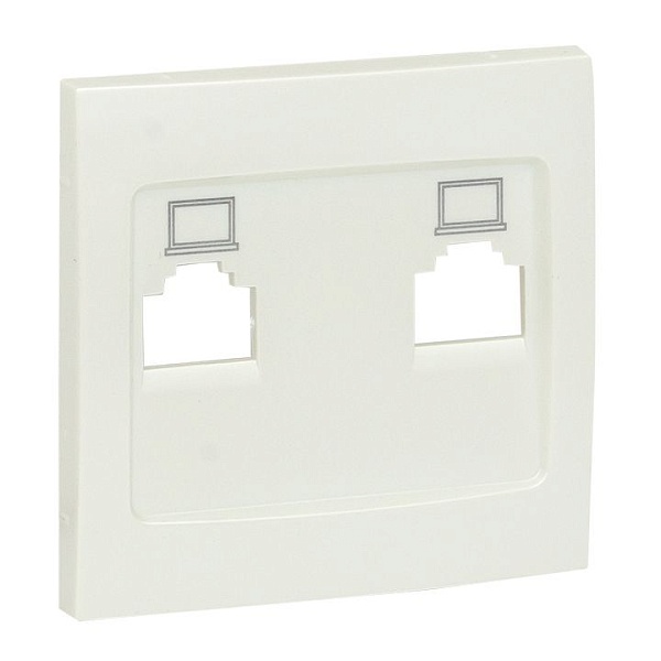 Валенсия лицевая панель розетки RJ-45 2-местная жемчуг EKF