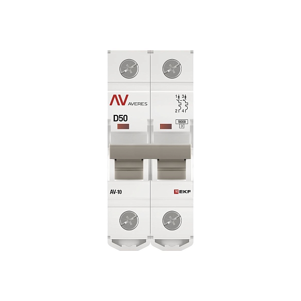 Выключатель автоматический AV-10 2P 50A (D) 10kA EKF AVERES